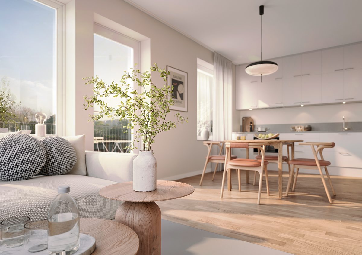Detaljbild på entréparti och skyltning i Terrasshöjden